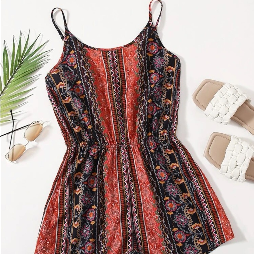 New Boho cami romper floral print